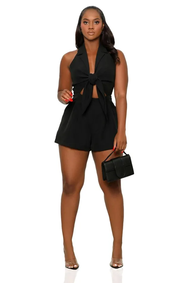 Lilly039s Kloset Jumpsuits and Rompers Women Wrapped In Love Romper Black