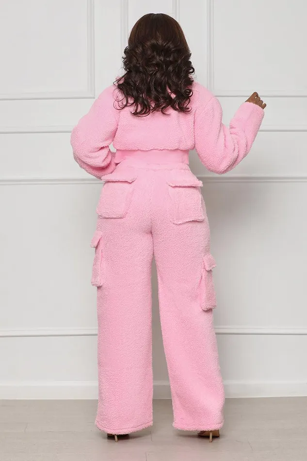 Lilly039s Kloset Sets Women Feelin Sherpa Pants Set Pink FINAL SALE