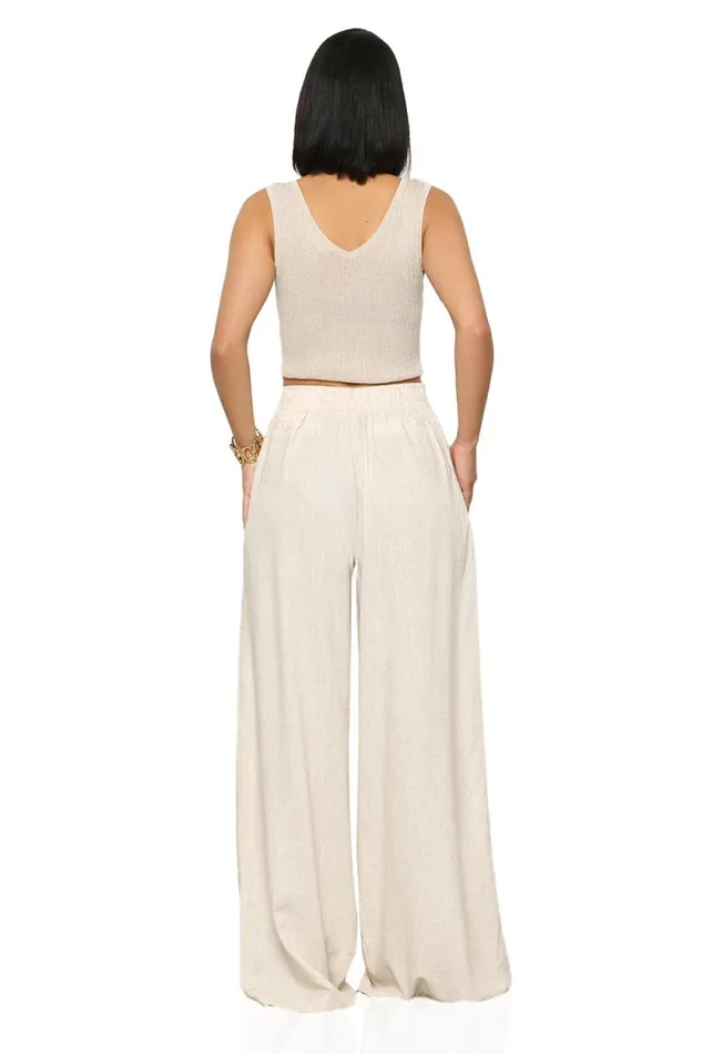 Lilly039s Kloset Sets Women On The Go Linen Pants Set Beige