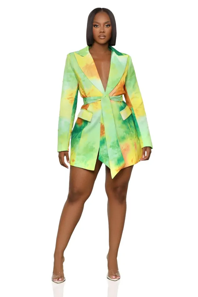 Lilly039s Kloset Tops Women Color Flash Blazer Green Multi