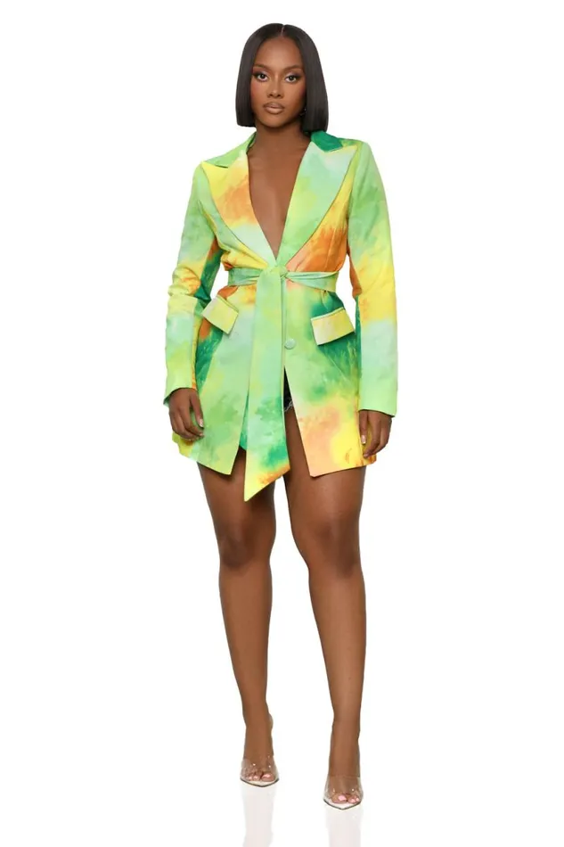 Lilly039s Kloset Tops Women Color Flash Blazer Green Multi