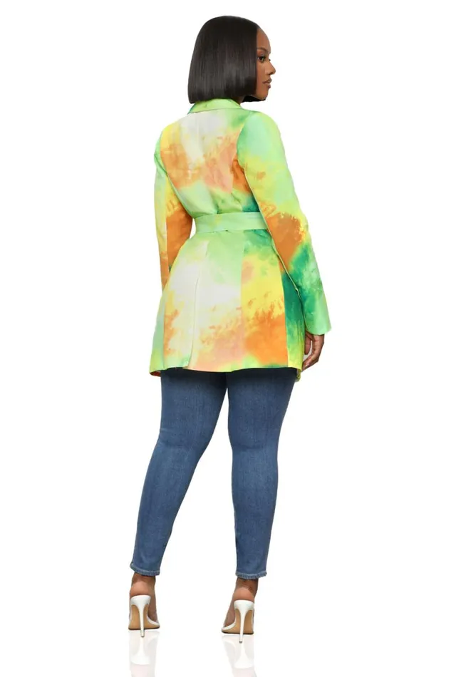 Lilly039s Kloset Tops Women Color Flash Blazer Green Multi