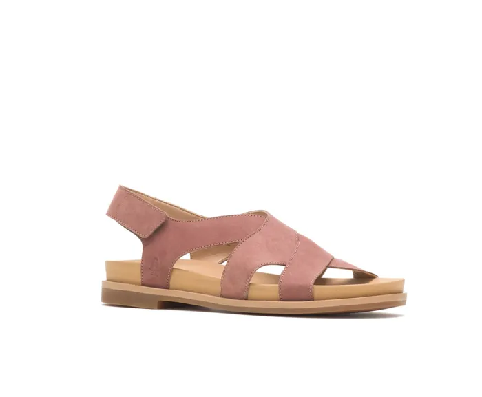 Lilly Criss Cross Sandal Cognac Nubuck Sandals Hush Puppies Women