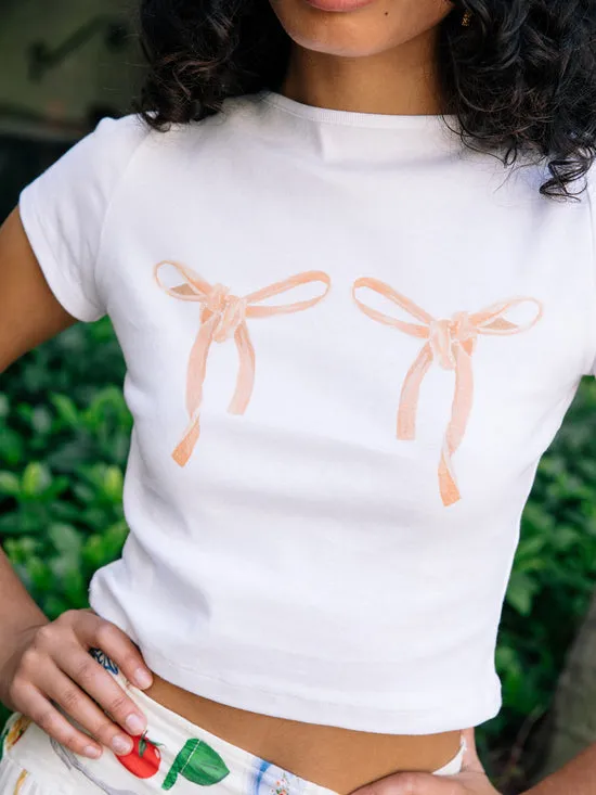 Lisa Says Gah Alex Tee Pasta Bows Women Tops