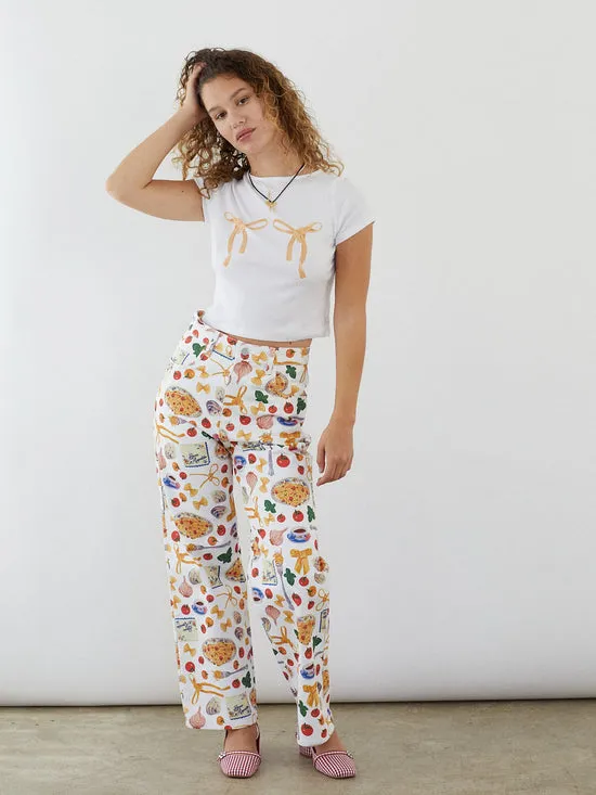 Lisa Says Gah Alex Tee Pasta Bows Women Tops
