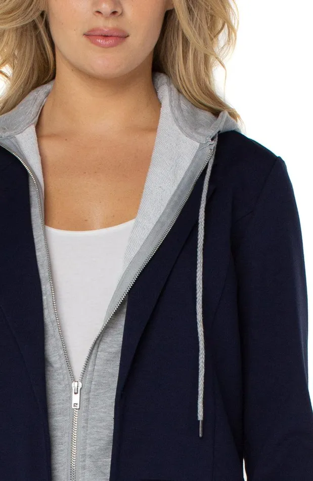 Liverpool Los Angeles BLAZER W REMOVABLE HOOD Cadet Blue Women BLAZERS