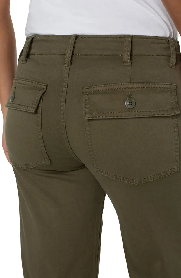 Liverpool Los Angeles CARGO WIDE LEG CROP Myrtle Green Women CROPS