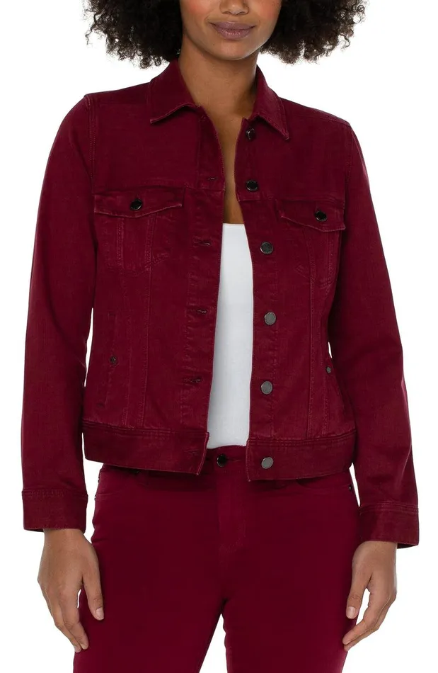Liverpool Los Angeles CLASSIC JEAN JACKET Red Velvet Women JEAN JACKETS