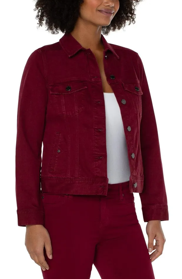 Liverpool Los Angeles CLASSIC JEAN JACKET Red Velvet Women JEAN JACKETS