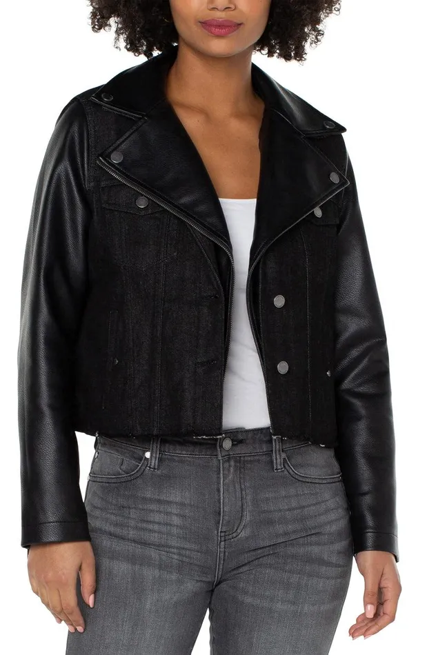 Liverpool Los Angeles DENIM HYBRID MOTO JACKET Motoway Women JEAN JACKETS