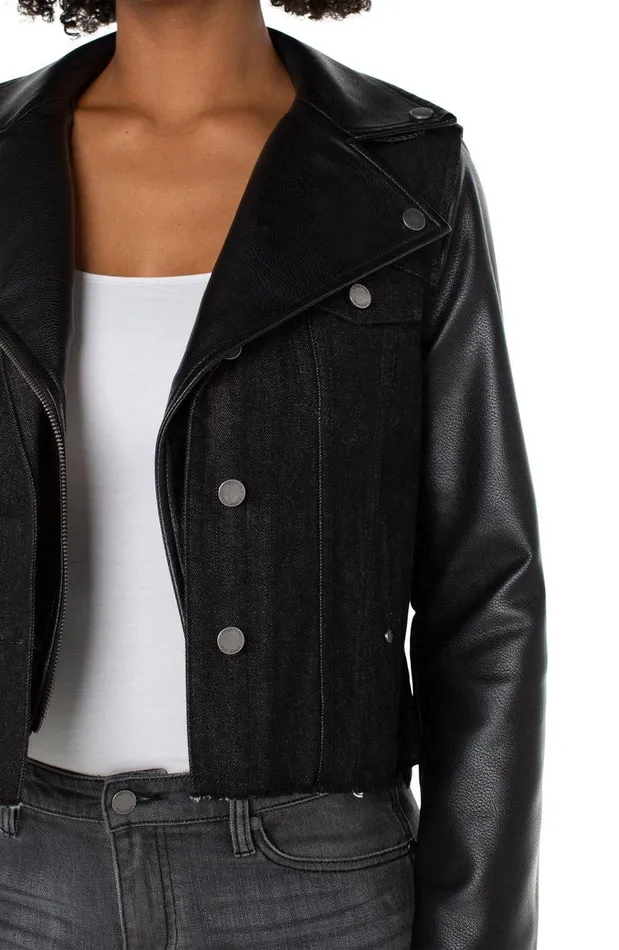 Liverpool Los Angeles DENIM HYBRID MOTO JACKET Motoway Women JEAN JACKETS