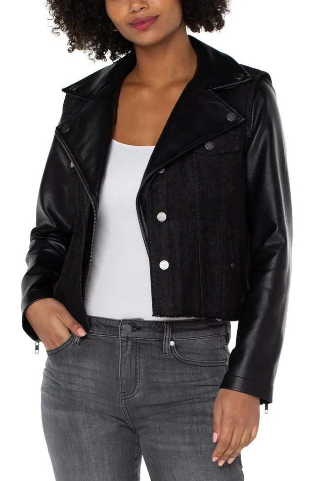 Liverpool Los Angeles DENIM HYBRID MOTO JACKET Motoway Women JEAN JACKETS