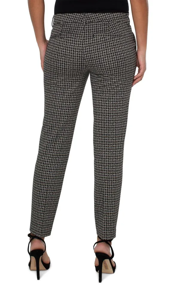 Liverpool Los Angeles KELSEY KNIT TROUSER Black Tan Lattice Plaid Women TROUSERS