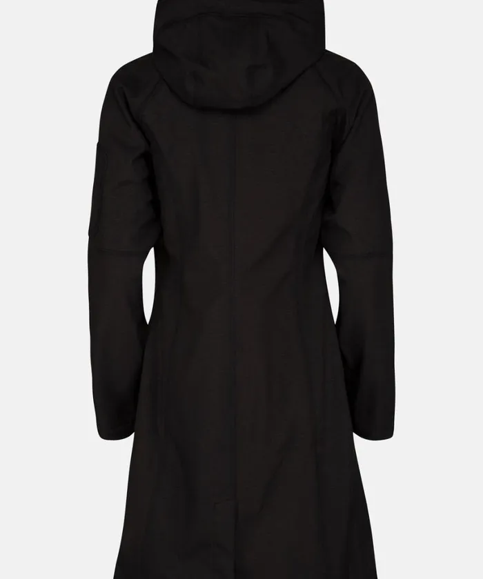 Long Soft Shell Raincoat 8211 Black Rainwear Ilse Jacobsen Raincoats