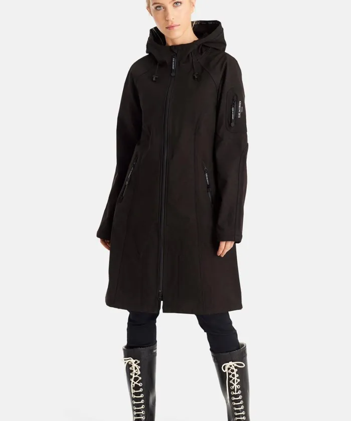 Long Soft Shell Raincoat 8211 Black Rainwear Ilse Jacobsen Raincoats