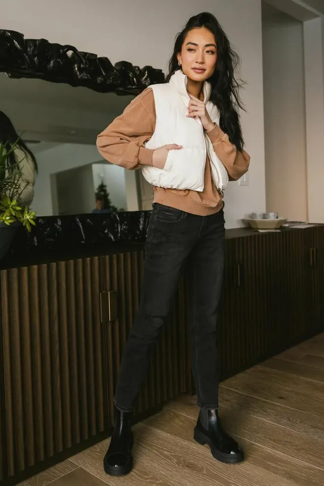 Lorena Quarter Zip In Tan Tan Women Bohme Tops