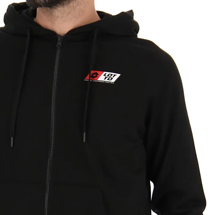 Lotto Sport Sweatshirts ManWoman LOGO UNO SWEAT FZ HD All Black