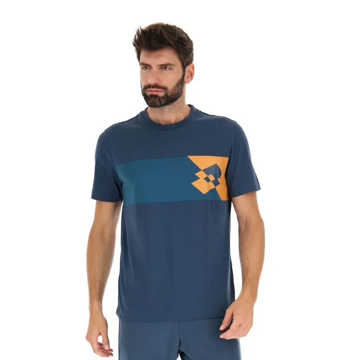 Lotto Sport TShirts Man ATHLETICA PLUS II TEE 1 Deep Hydroblue Coral