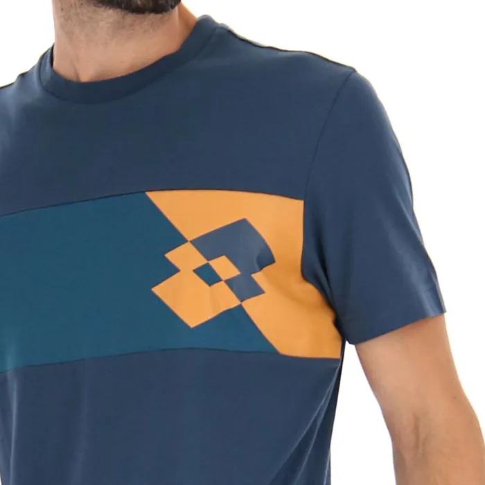 Lotto Sport TShirts Man ATHLETICA PLUS II TEE 1 Deep Hydroblue Coral