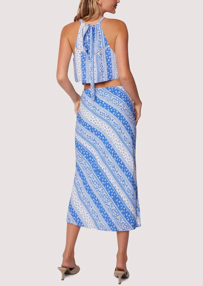 Love Me True Midi Skirt Bluewhitestripe Women Lost Wander Skirts