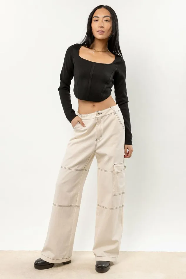 Lyra Cropped Top In Black 8211 FINAL SALE Black Women Bohme Tops