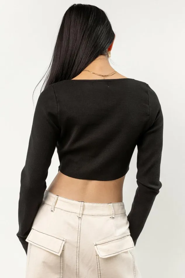 Lyra Cropped Top In Black 8211 FINAL SALE Black Women Bohme Tops