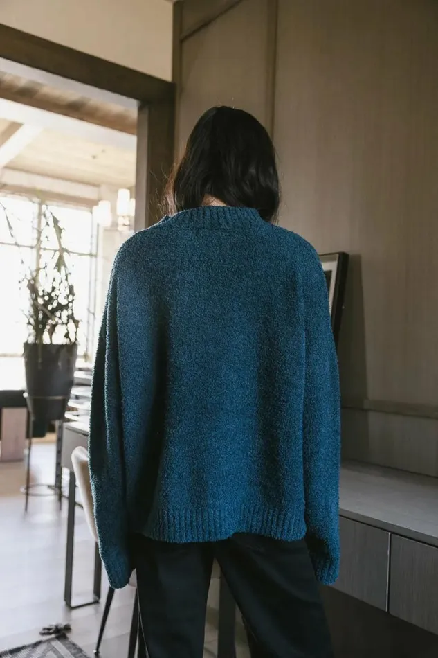 Madilyn Cozy Sweater In Teal Teal Women Bohme Tops