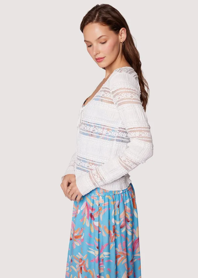 Magnolia Dreams Front Tie Cardigan Offwhite Women Lost Wander Outerwear