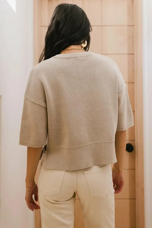 Malina Sweater Top In Taupe Taupe Women Bohme Tops