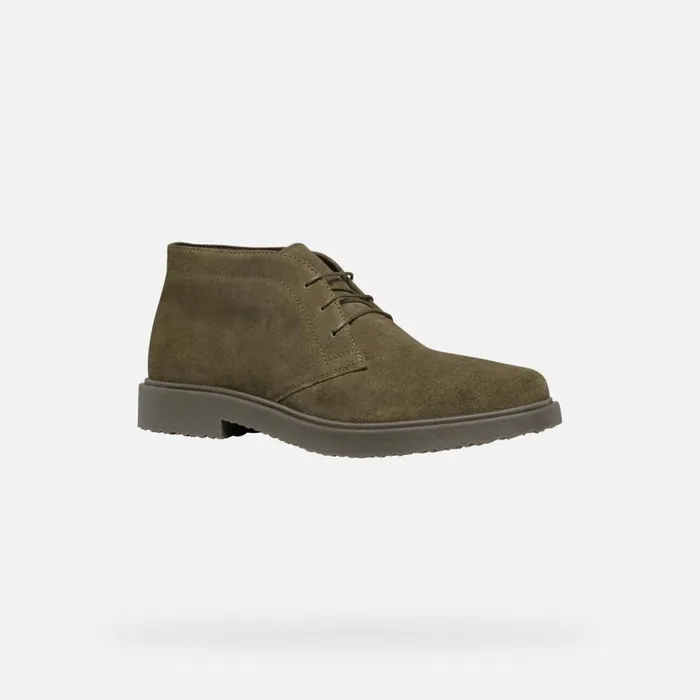 Man Geox Ankle Boots MASSIMIANO MAN Military Suede Ankle Boots Military