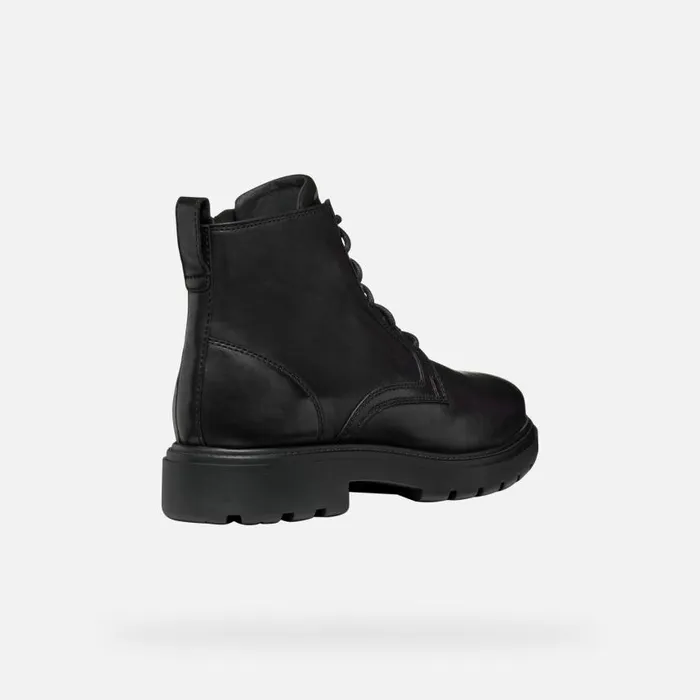 Man Geox Ankle Boots SPHERICA EC7 MAN Black Ankle Boots With Laces Black