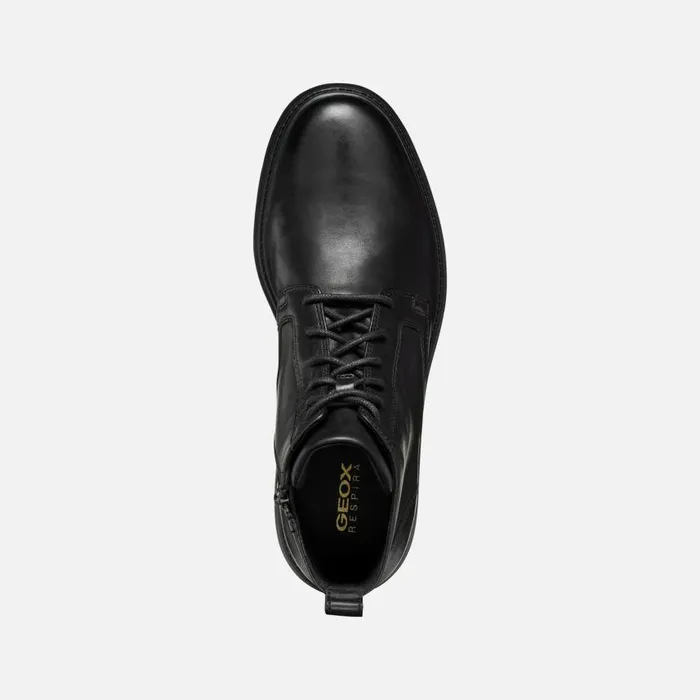 Man Geox Ankle Boots SPHERICA EC7 MAN Black Ankle Boots With Laces Black