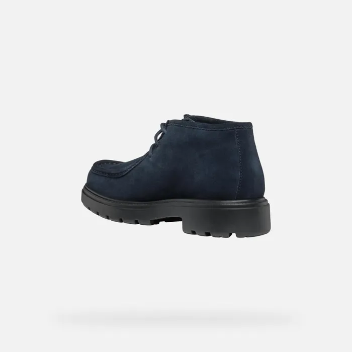 Man Geox Casual Shoes SPHERICA EC7 MAN Navy Suede Shoes Navy