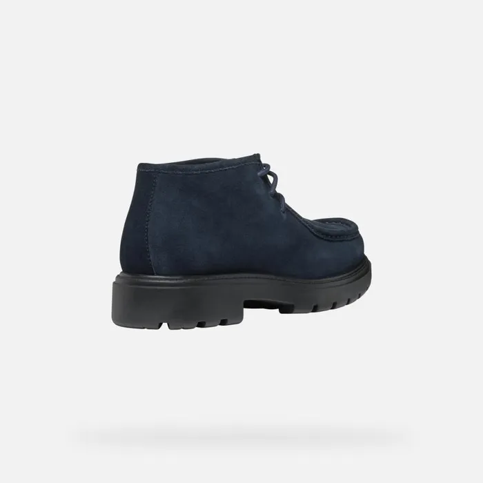 Man Geox Casual Shoes SPHERICA EC7 MAN Navy Suede Shoes Navy