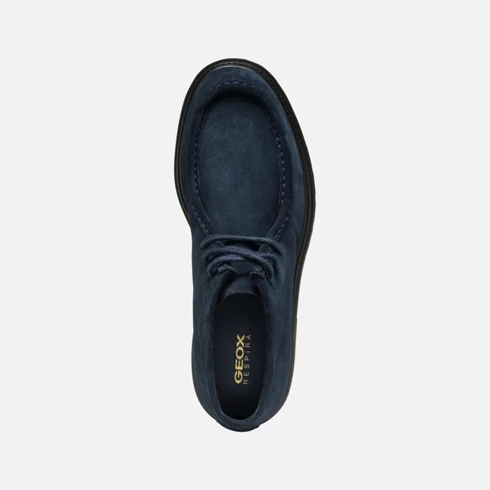 Man Geox Casual Shoes SPHERICA EC7 MAN Navy Suede Shoes Navy