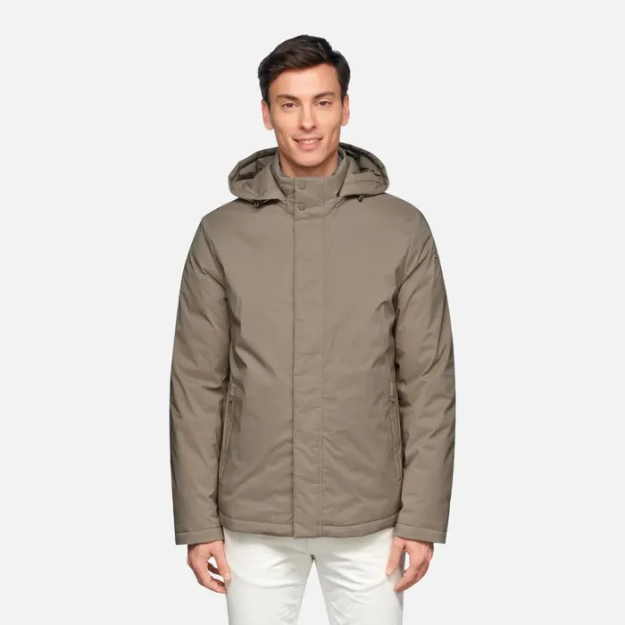 Man Geox Down Jackets AURELIO MAN Fallen Rock Short Down Jacket Fallen Rock