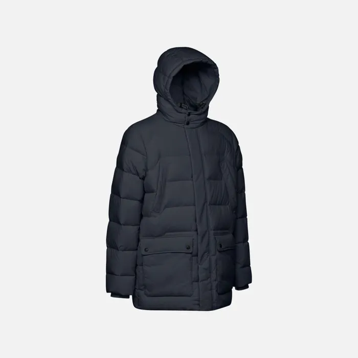 Man Geox Down Jackets ELVER MAN Sky Captain Long Parka Sky Captain