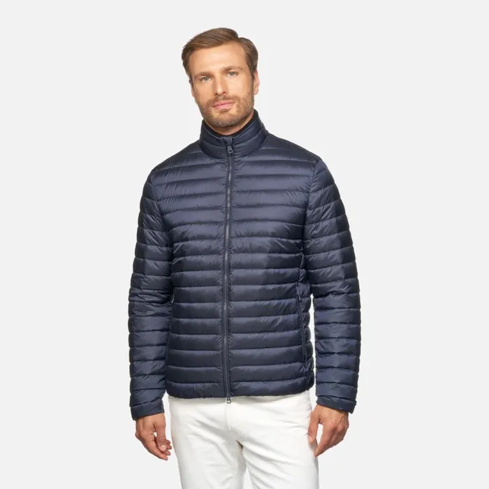 Man Geox Down Jackets WARRENS MAN Sky Captain Short Down Jacket Sky Captain