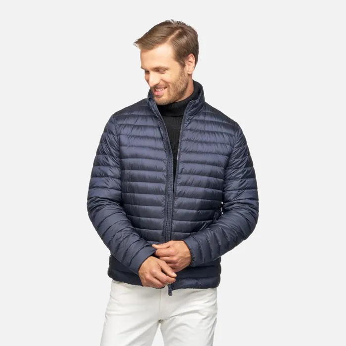 Man Geox Down Jackets WARRENS MAN Sky Captain Short Down Jacket Sky Captain
