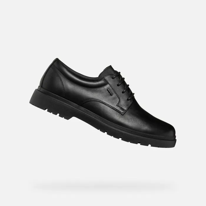 Man Geox Formal Shoes SPHERICA EC1 ABX MAN Black Leather Shoes Black