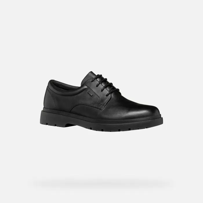 Man Geox Formal Shoes SPHERICA EC1 ABX MAN Black Leather Shoes Black