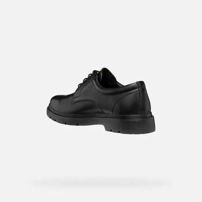 Man Geox Formal Shoes SPHERICA EC1 ABX MAN Black Leather Shoes Black