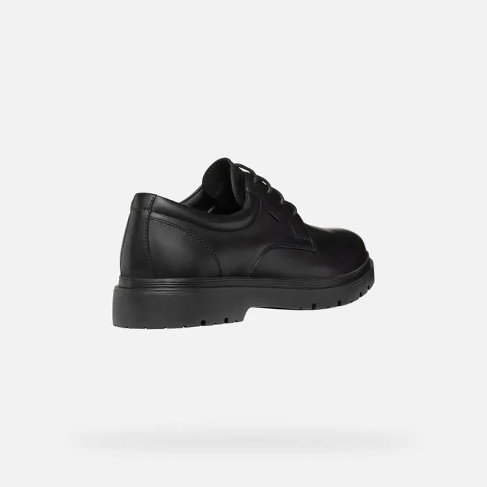 Man Geox Formal Shoes SPHERICA EC1 ABX MAN Black Leather Shoes Black