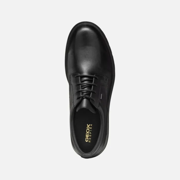 Man Geox Formal Shoes SPHERICA EC1 ABX MAN Black Leather Shoes Black
