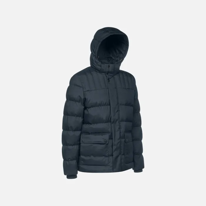 Man Geox Jackets SANDFORD MAN Sky CaptainDress Blues Quilted Jacket Sky Captaindress Blues