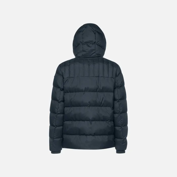 Man Geox Jackets SANDFORD MAN Sky CaptainDress Blues Quilted Jacket Sky Captaindress Blues