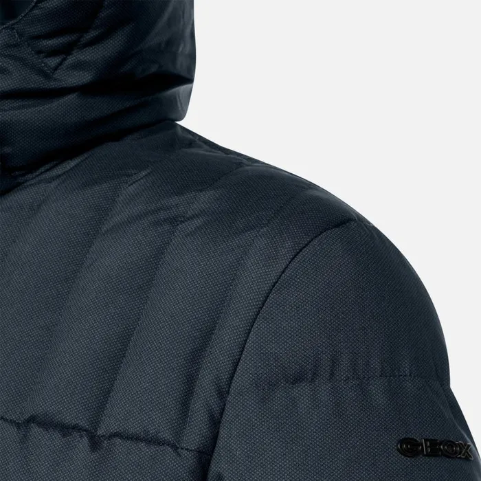 Man Geox Jackets SANDFORD MAN Sky CaptainDress Blues Quilted Jacket Sky Captaindress Blues