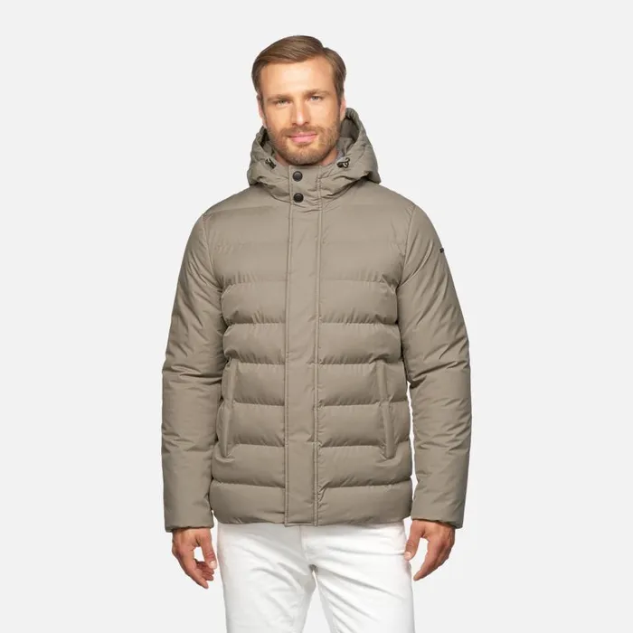 Man Geox Jackets SILE MAN Fallen Rock Short Down Jacket Fallen Rock