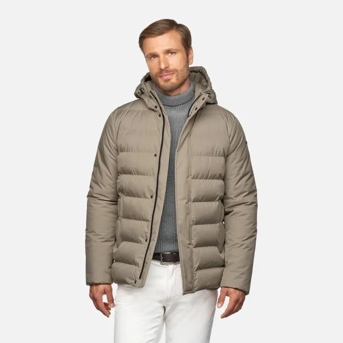 Man Geox Jackets SILE MAN Fallen Rock Short Down Jacket Fallen Rock