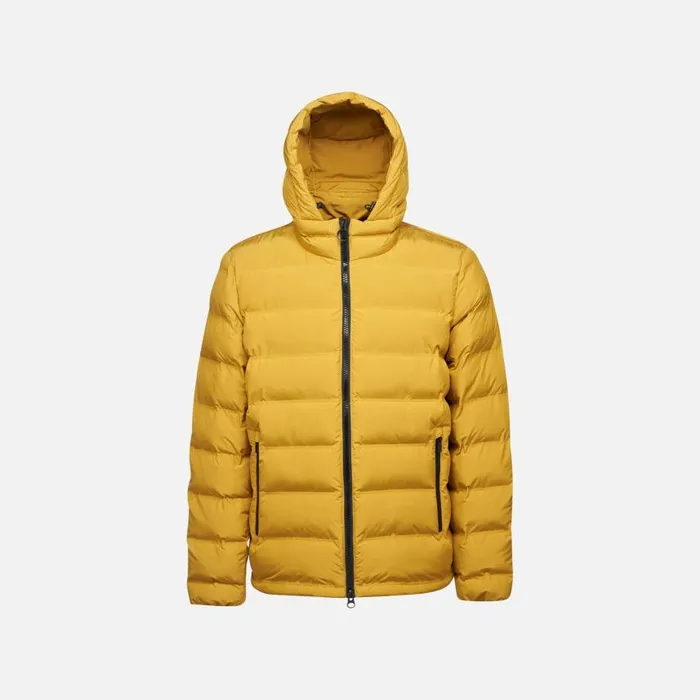 Man Geox Jackets SPHERICA MAN Harvest Gold Short Parka Harvest Gold